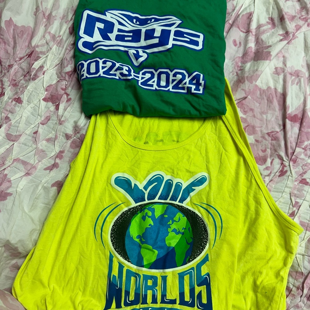 Worlds 2018 tank top and stingrays tryout shirt from 23,24